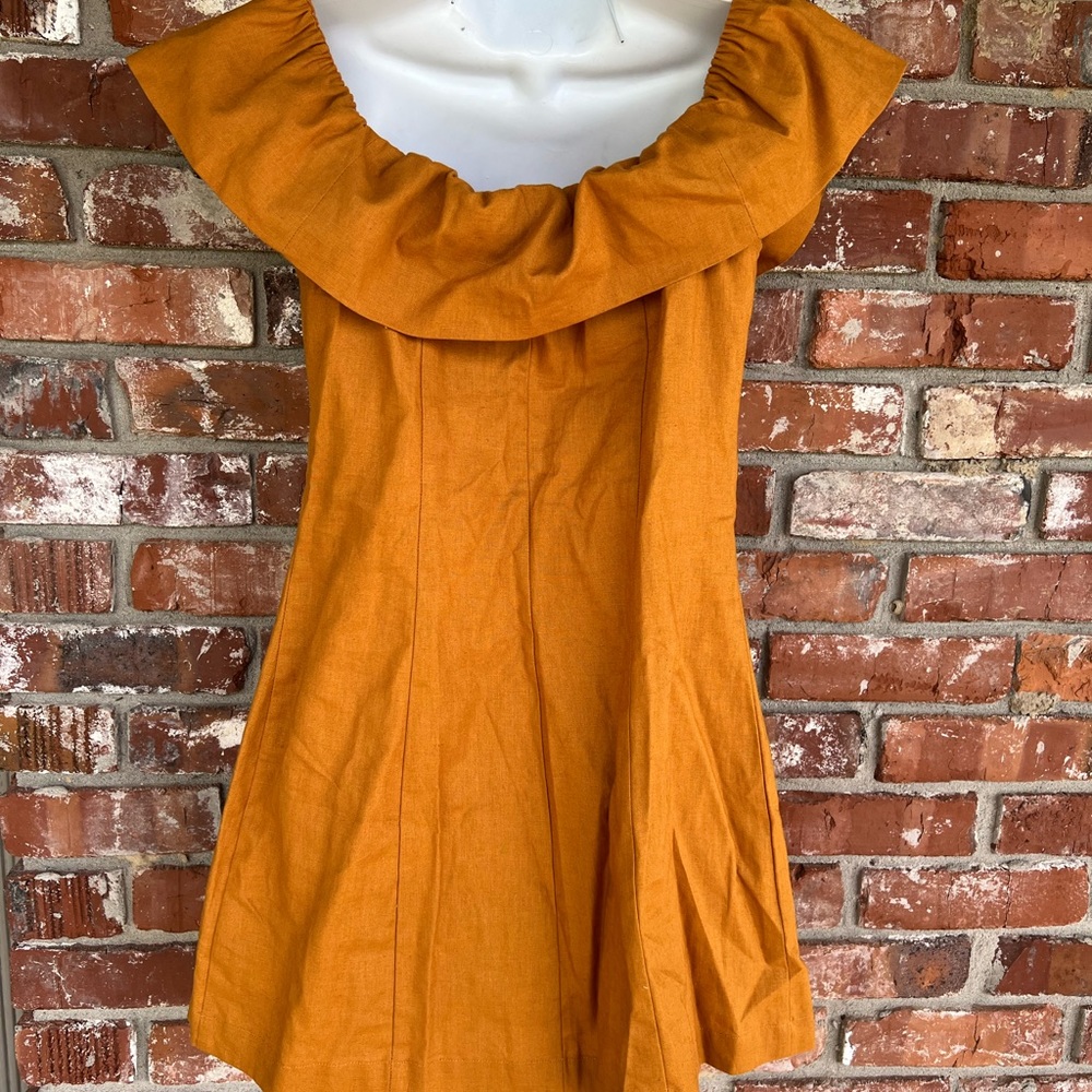 Express/Rocky Barnes mustard dress size small - Picture 3 of 7